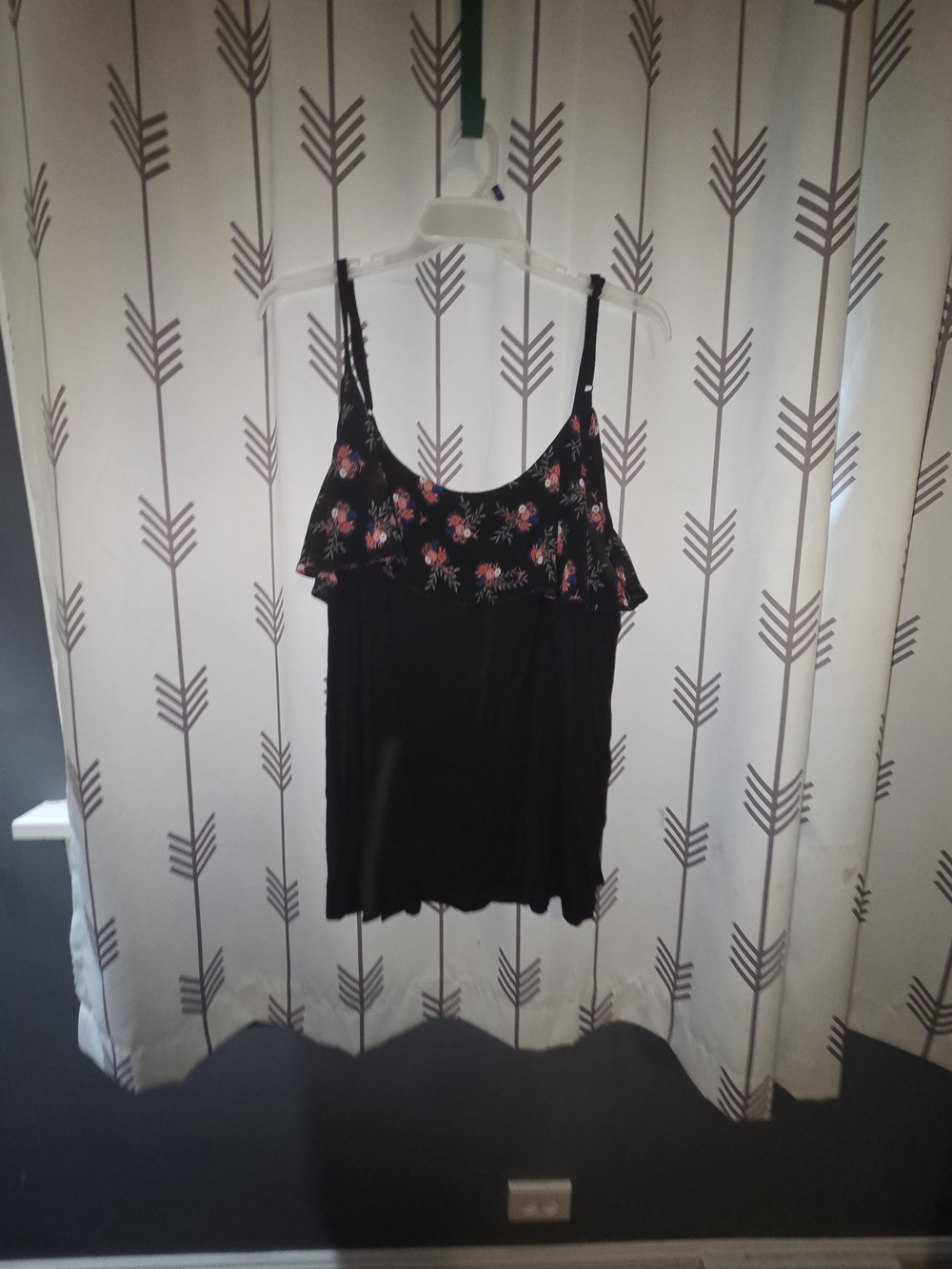 torrid Black Floral Ruffle Cami